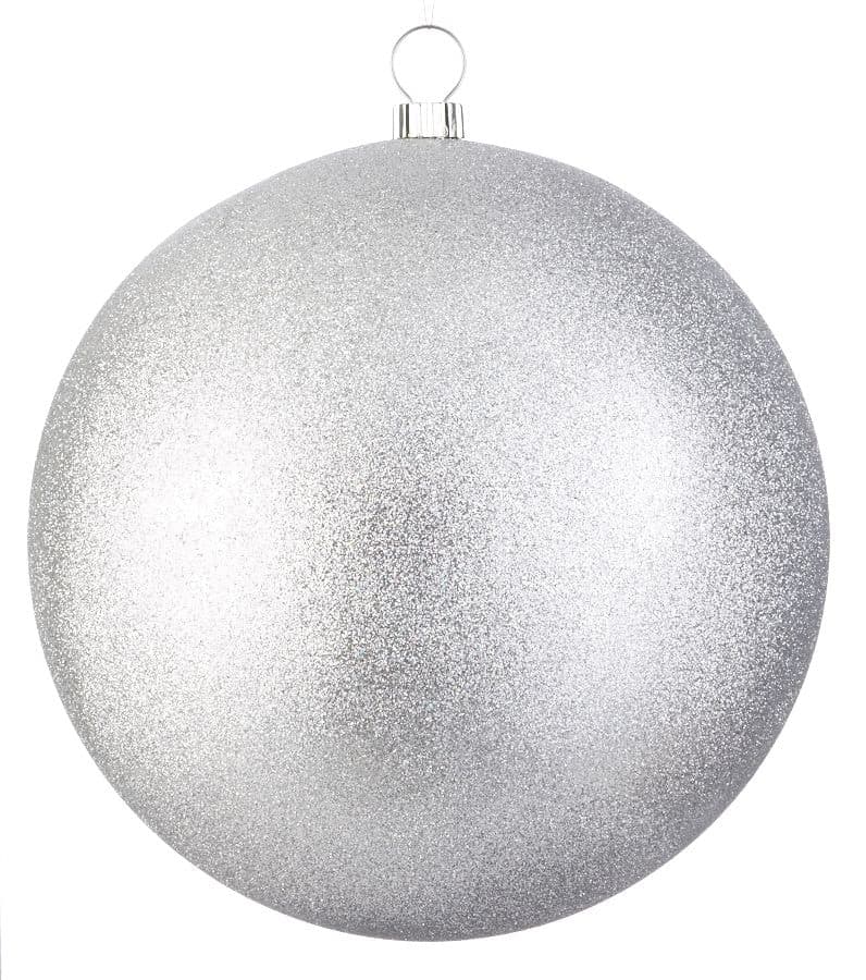 For Living Shatterproof Glittering Ball Christmas Ornament, Large, Silver, 300-mm