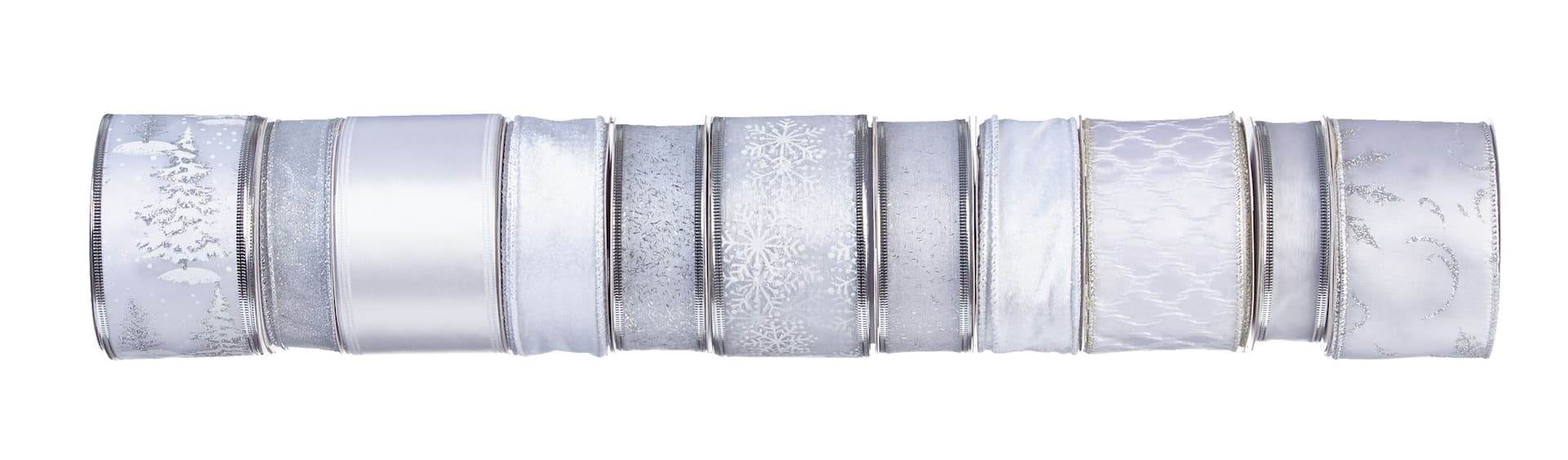 CANVAS White Collection Christmas Decoration Winter Ribbon, Single Ribbon, Random Design/Size