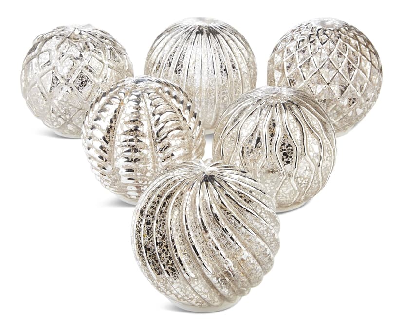 CANVAS Glass Battery Operated Light-Up Christmas Decoration Balls, 6-pk