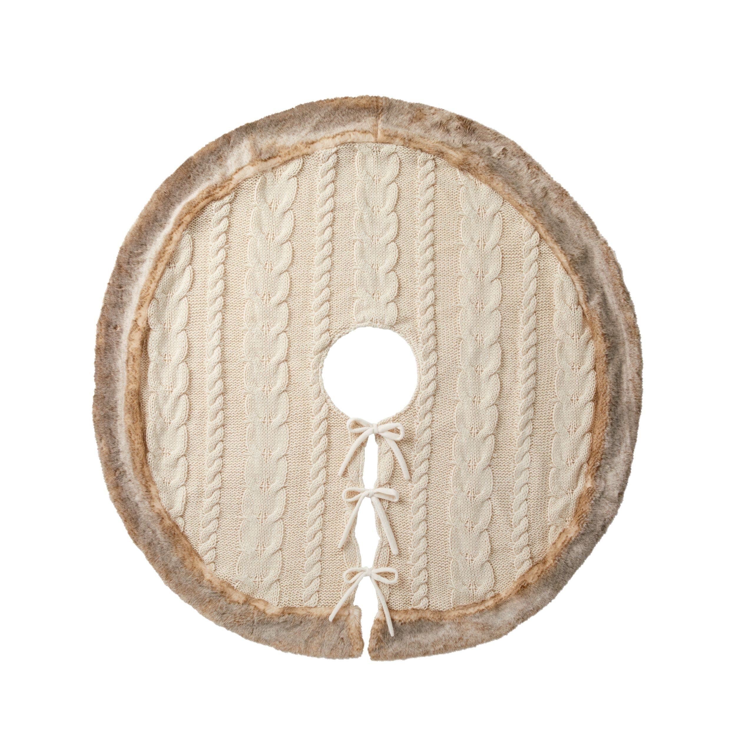 CANVAS Christmas Decoration Oat Cable Knit Tree Skirt, 48-in