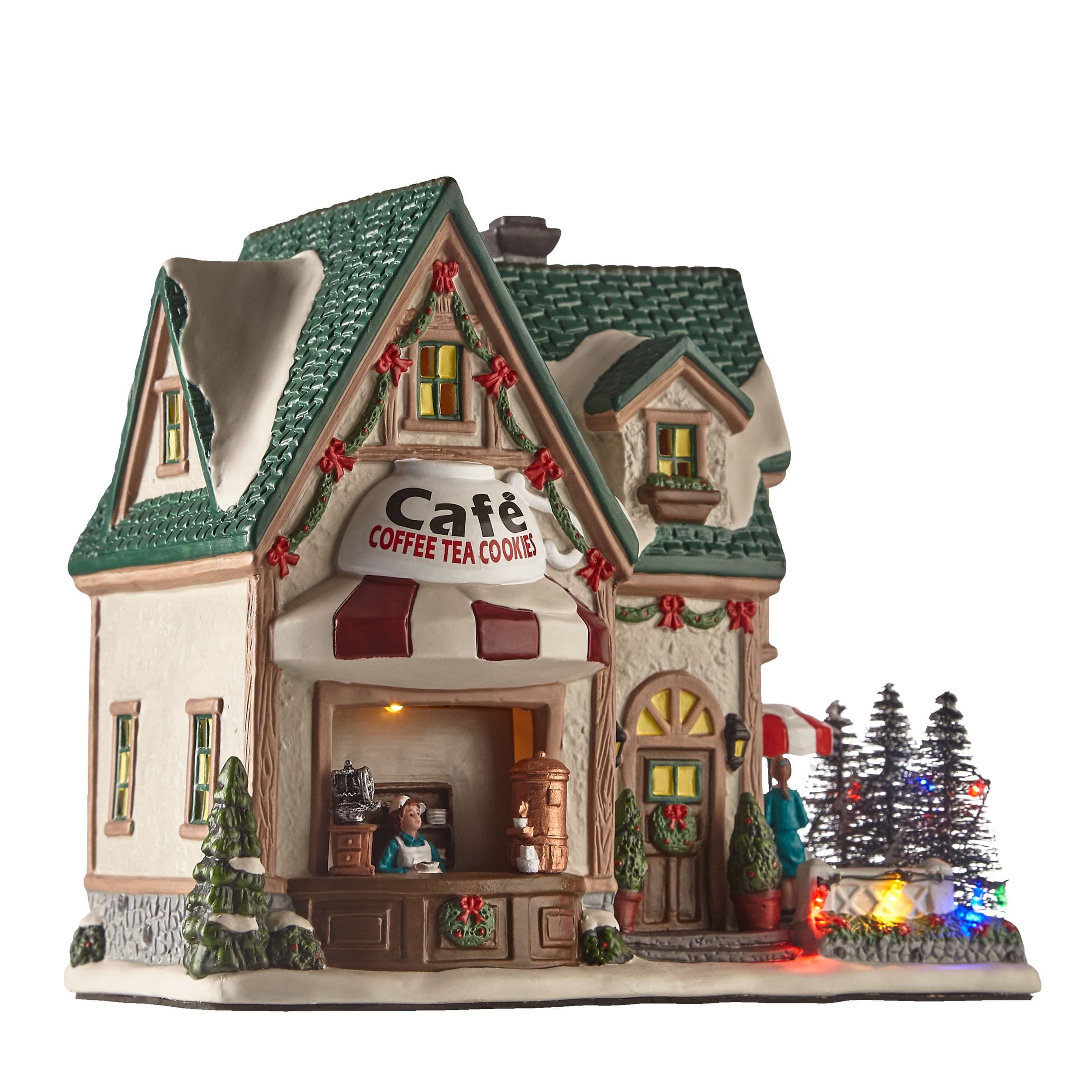 For Living Christmas Village Café Decoration Scene, 9 7/8-in