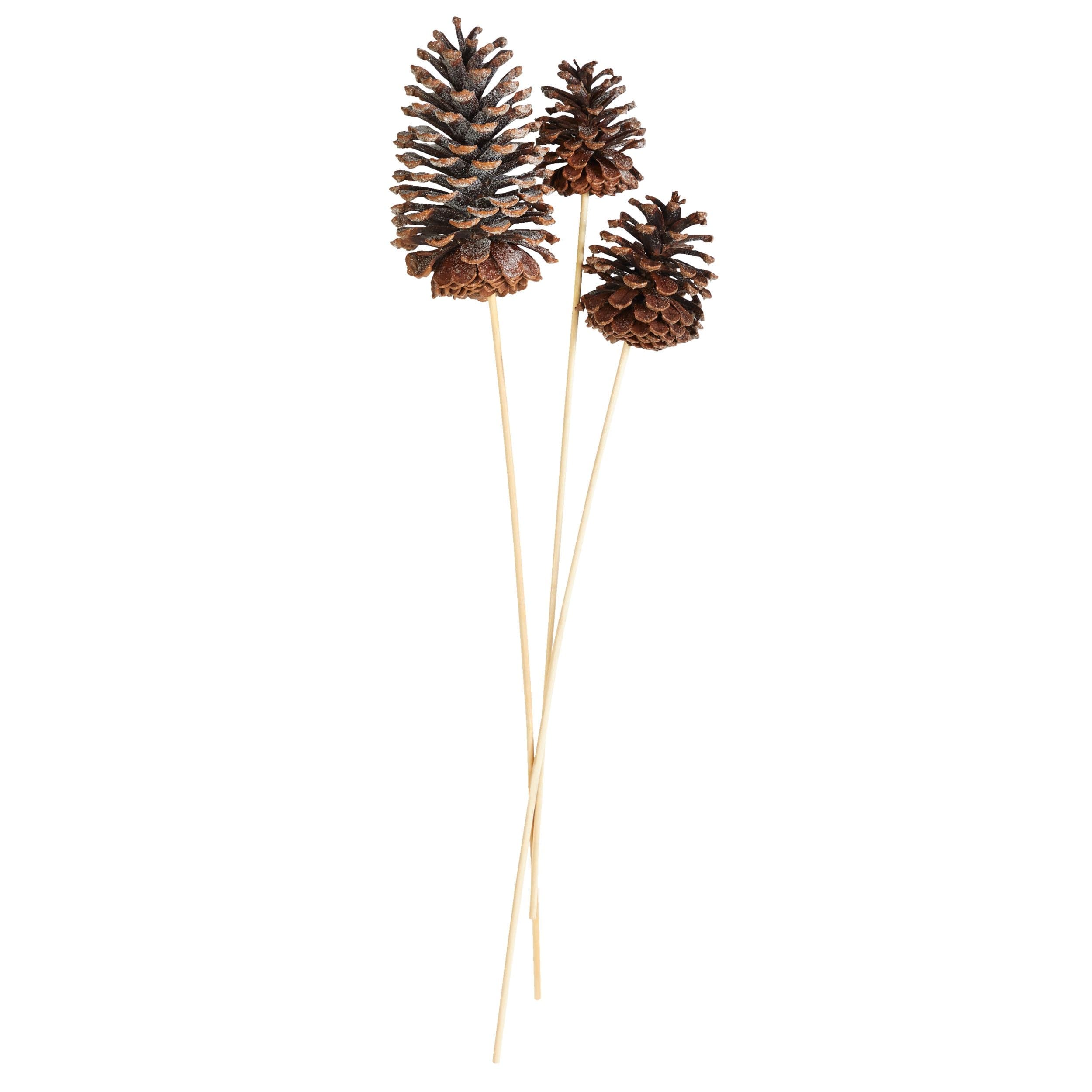 Christmas Decoration Flocked Pinecone Spray, Large, 5 7/8-in