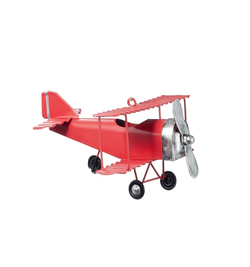 CANVAS Classic Christmas Collection Metal Decoration Plane Christmas Ornament, 5-in