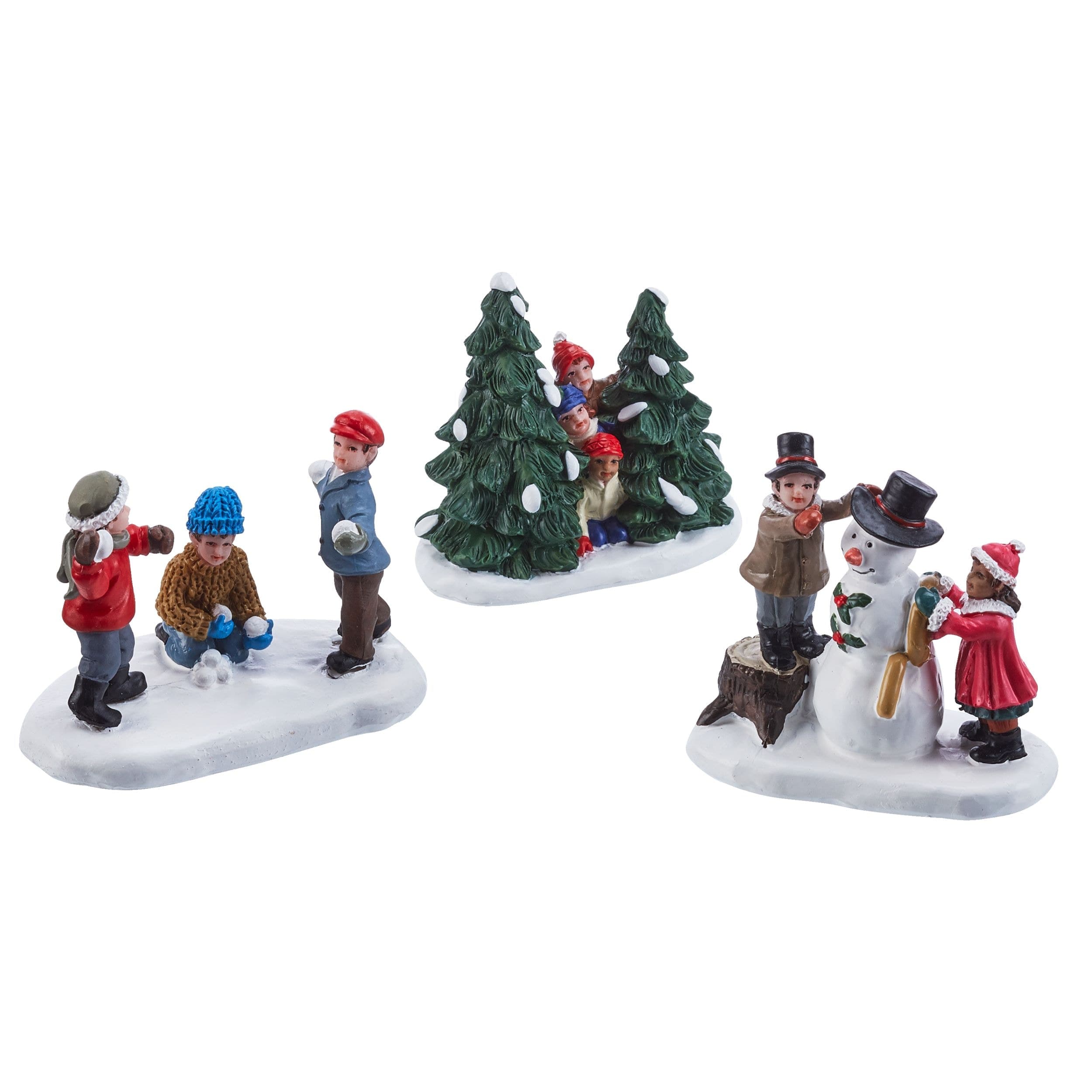 For Living Christmas Decoration Village Children at Play Accessory Set, 3-pc