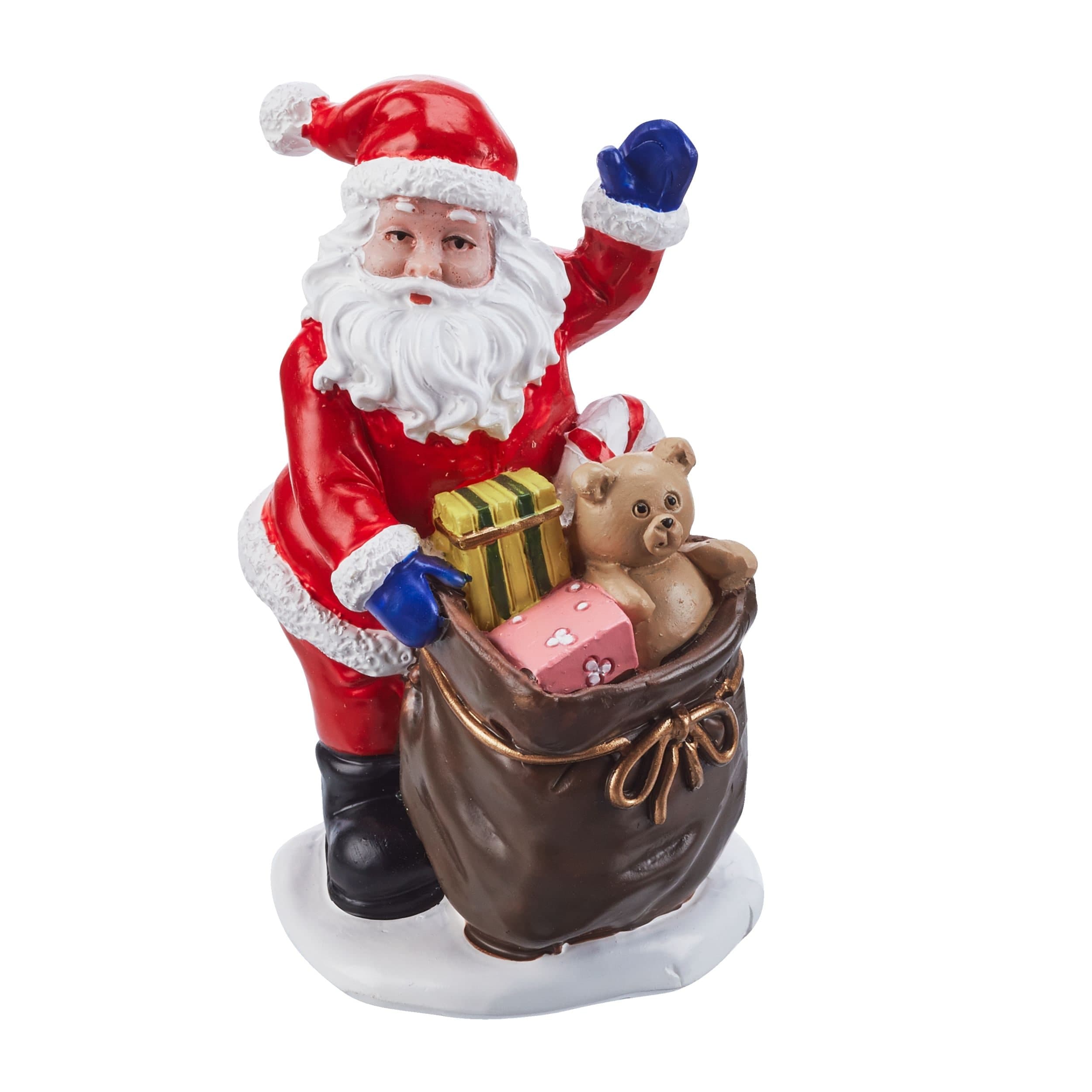 For Living Christmas Decoration Village Santa With Gifts Accessory, 2 3/4-in