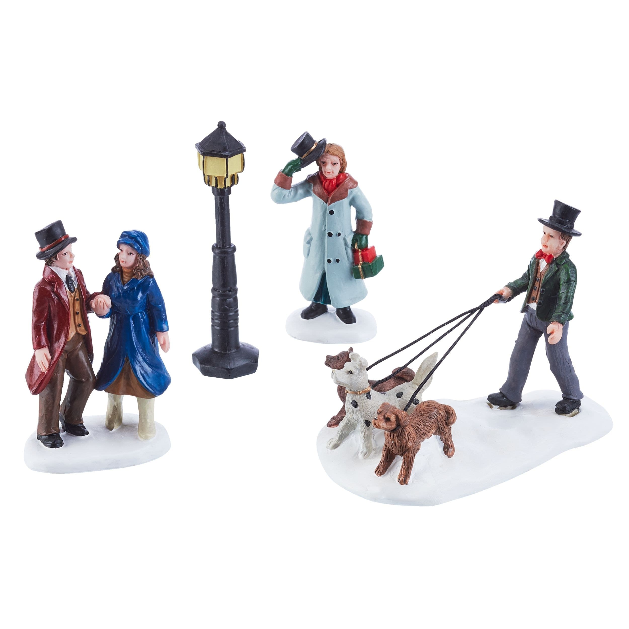 For Living Christmas Decoration Village Adults Accessory Set, 4-pc
