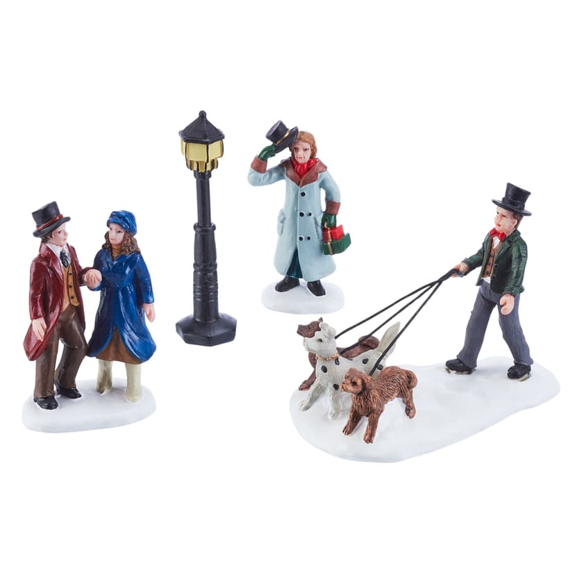 For Living Christmas Decoration Village Adults Accessory Set, 4-pc