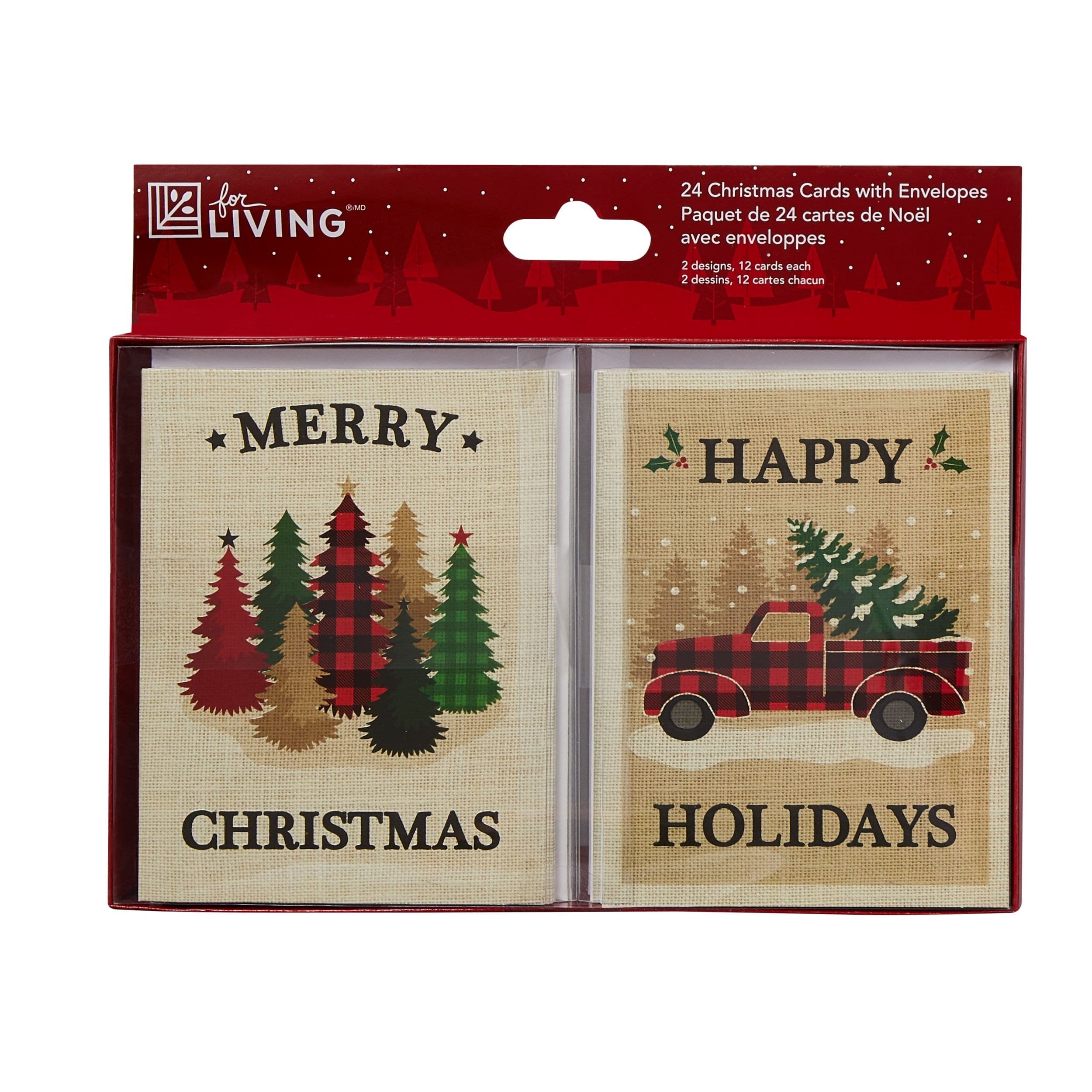 For Living Christmas Cards, English, 24-pc