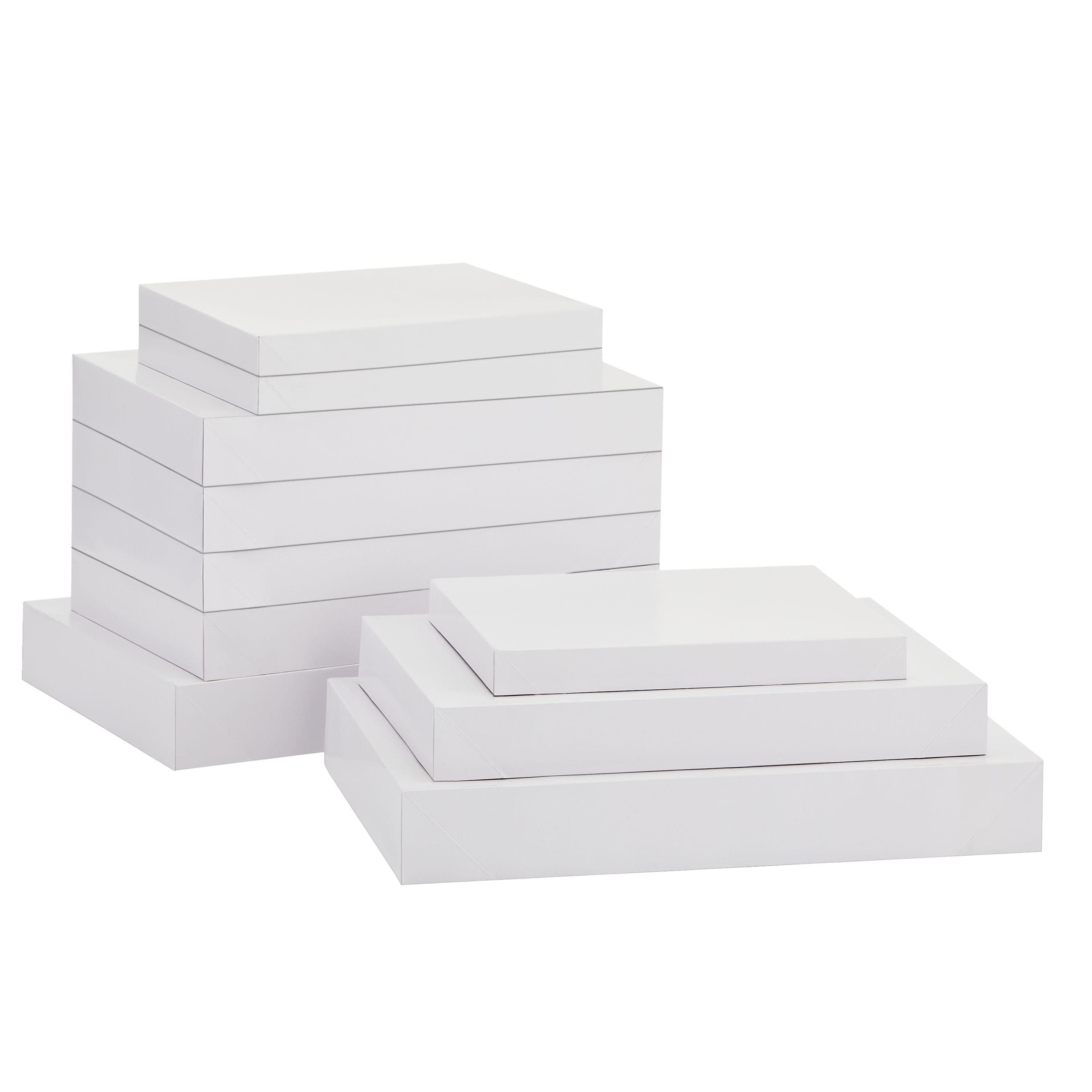 For Living Christmas Decoration Holiday Gift Box Set, White, 10-pc