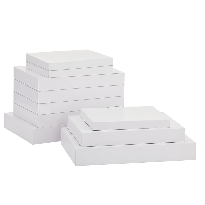 For Living Christmas Decoration Holiday Gift Box Set, White, 10-pc