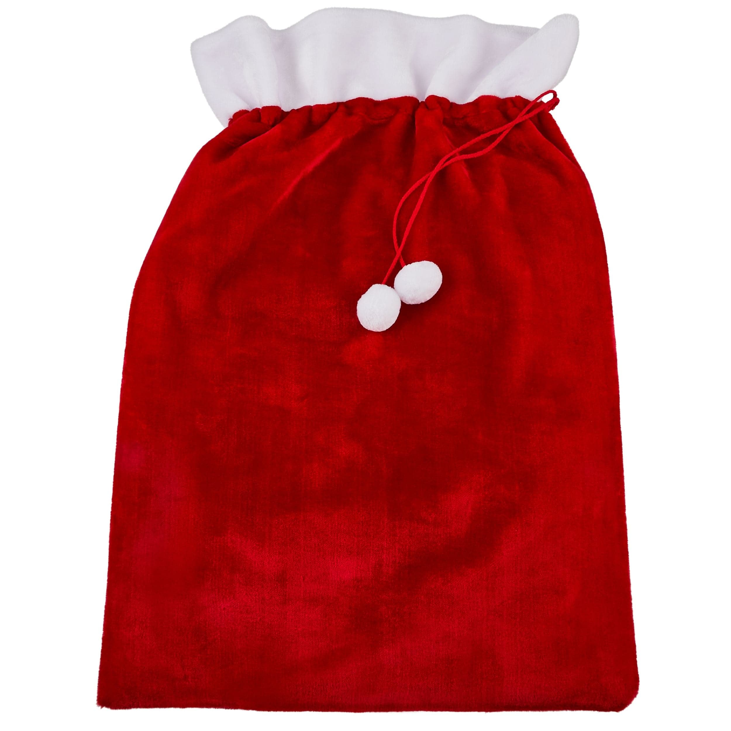 For Living Christmas Decoration Plush Santa Sac, Red, 28-in x 36-in