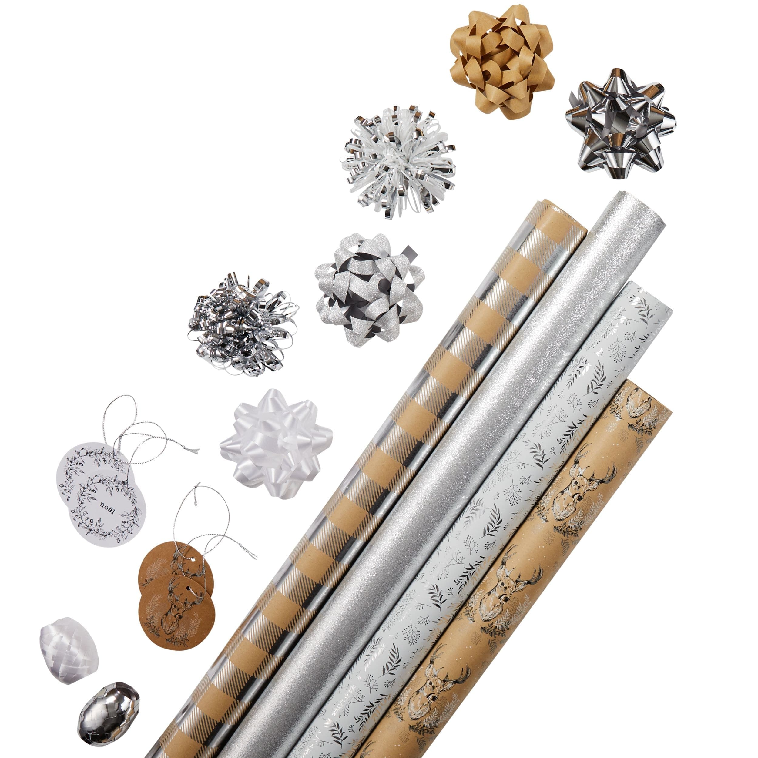 CANVAS Silver Collection Christmas Premium Gift Wrap Kit, 20-pc
