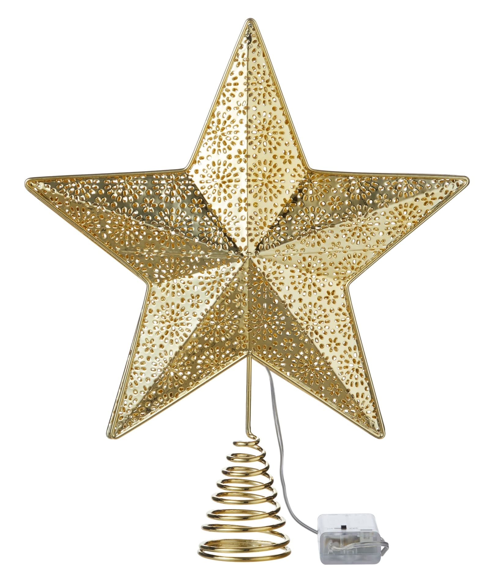 CANVAS Pre-Lit Gold Metal Star Tree Topper