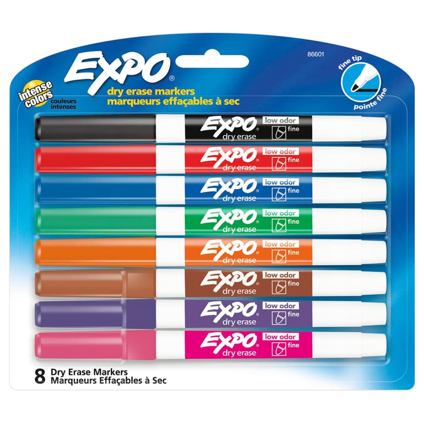 Expo Assorted Fine Tip Dry Erase Markers, 8-ct