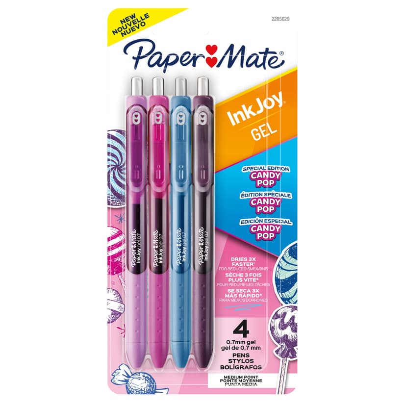 Sharpie Ink Joy Gel Candy Pop 0.7mm Gel Pens, Assorted, 4-ct