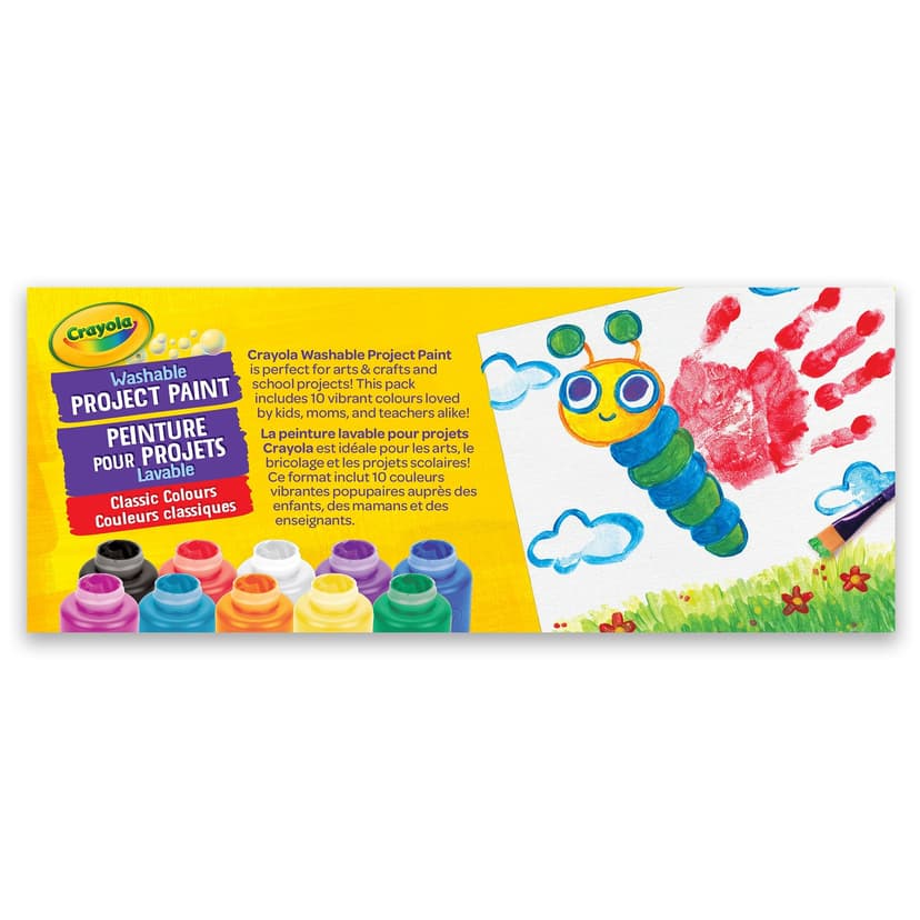 Crayola Washable Project Paint Activity Jar Set, Multi-Colour, 20-oz, 10-pk, Ages 3+