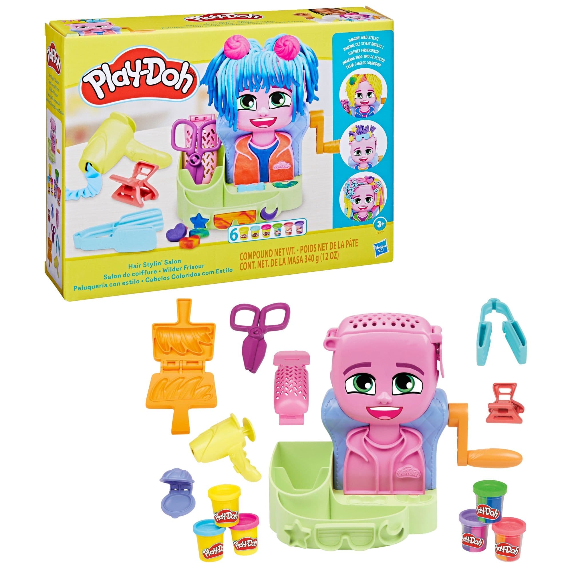 Play-Doh Hair Stylin' Dual Colour Salon Playset, Ages 3+