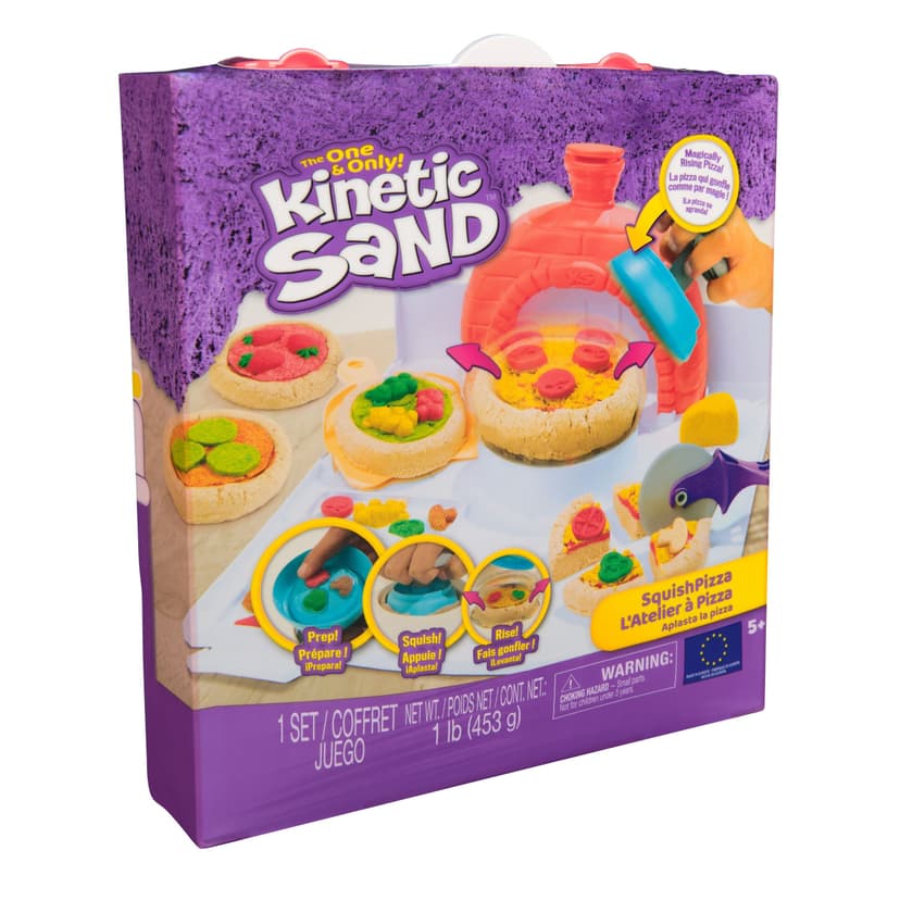Kinetic Sand 4-Colour SquishPizza Set with Rising Action