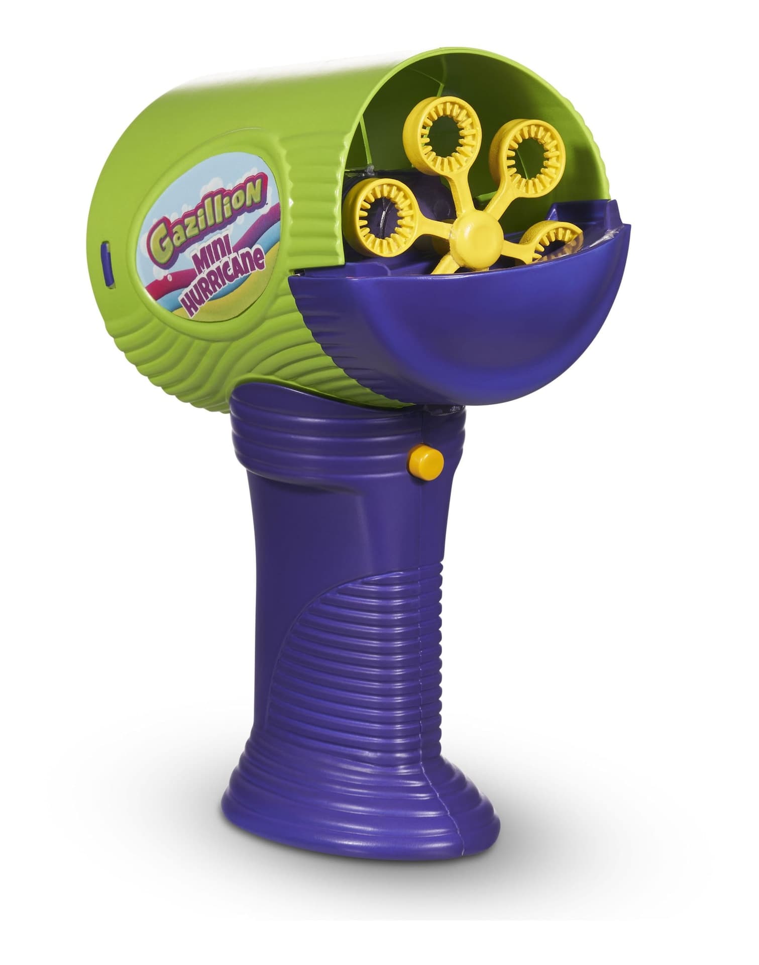 Gazillion Mini Hurricane Hand-Held Bubble Blower/Maker Machine with Solution, Purple/Green, Ages 3+, for Summer/Backyard Activities