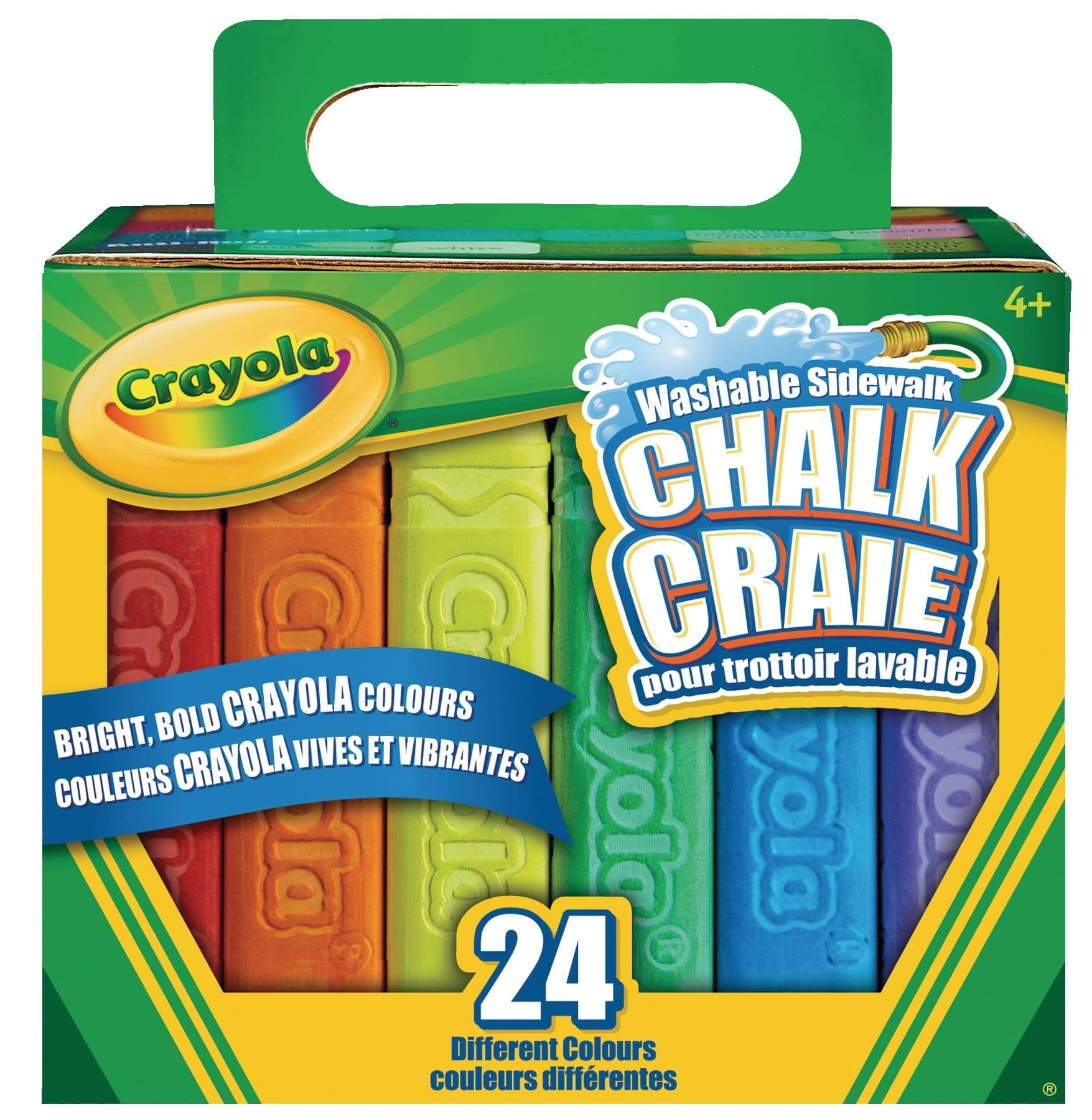 Crayola Bright Colours Sidewalk Chalk Set, Multi-Coloured, 24-pk, Ages 4+, for Summer/Lawn Activities