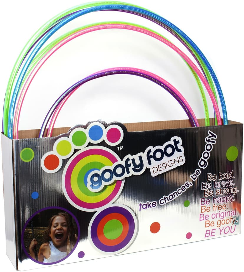 Goofy Foot Sparkle Plastic Hula Hoop, Multi-Coloured, Ages 5+, for Summer/Backyard Activities