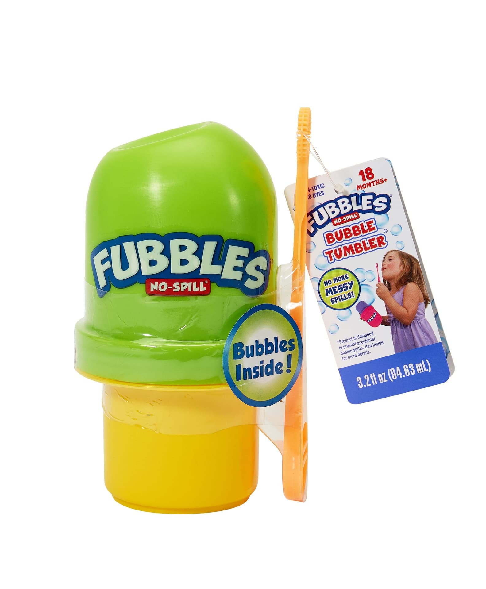 Fubbles Bubbles No Spill Bubble Tumbler for Kids, Multi-Coloured, 3-oz, Assorted, Ages 3+, for Summer/Lawn Activities