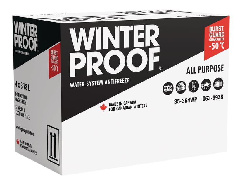 WinterProof™ All Purpose Water System Antifreeze, Safe for Metal & Plastic Pipes, -50°C, 3.78-L, 4-pk