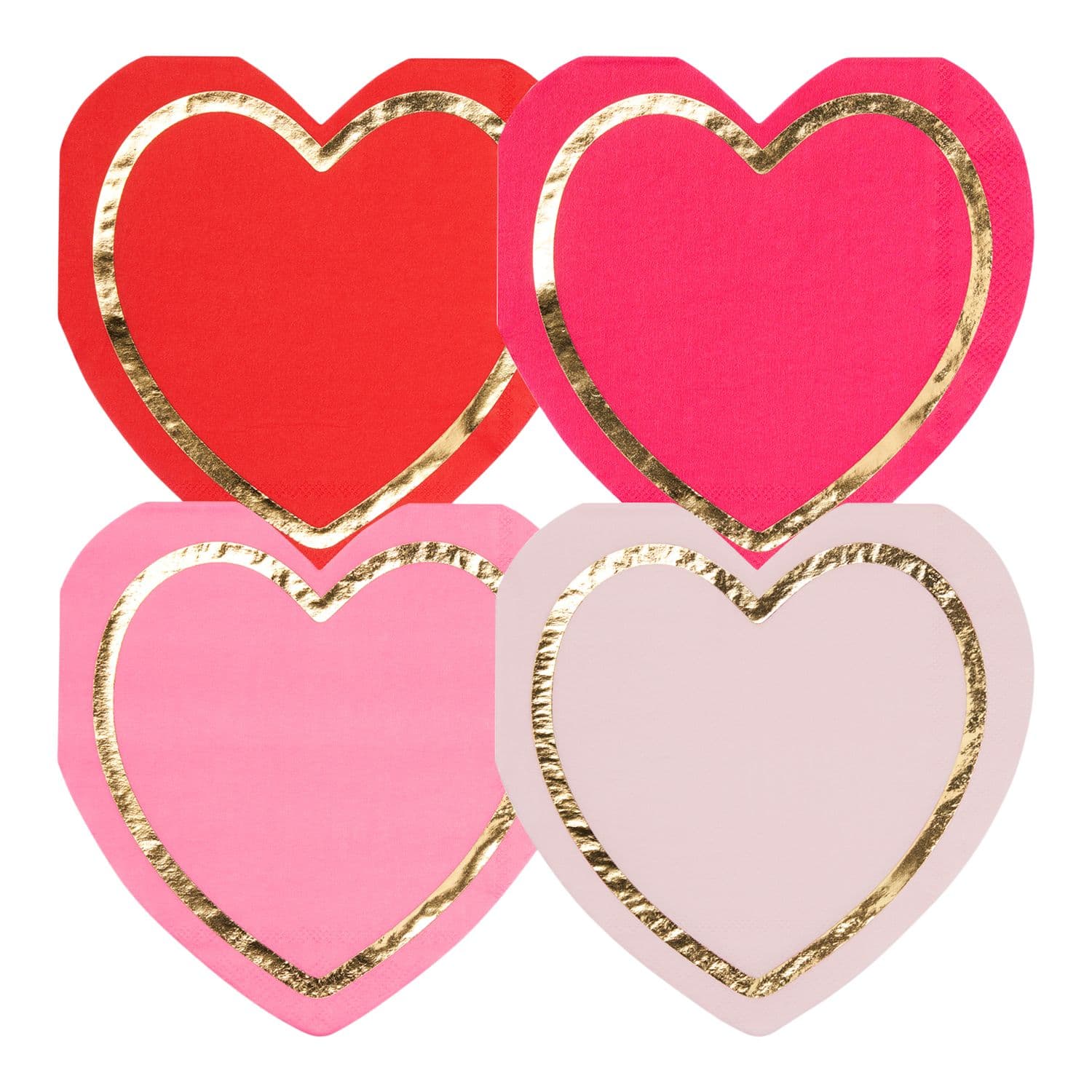 Valentines Love Notes Die Cut Heart Lunch Napkins, 6.5-in, 16-pk