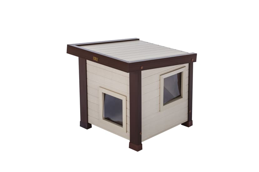 New Age Pet® Outdoor ECOFLEX® Cat Shelter with Door Flaps, Tan
