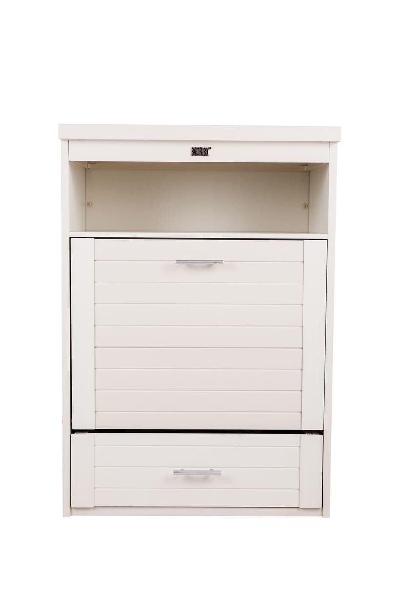 New Age Pet® ECOFLEX® Brea Dog Pantry Diner with Angled Storage Drawer, White