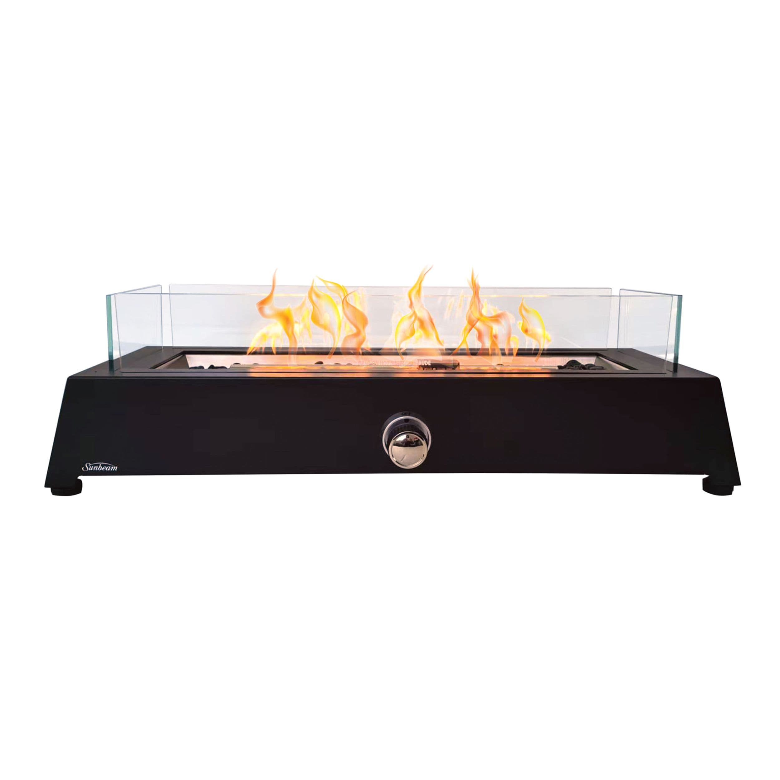 Sunbeam Bolt Steel Tabletop Fire Pit, Includes Windguard & Glass Beads