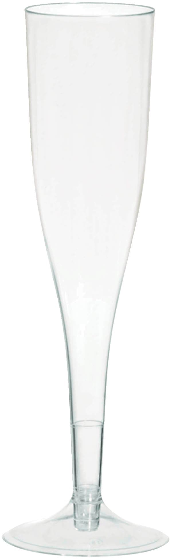 Big Party Pack Plastic Reusable Champagne Flutes, Clear, 5.5-oz, 20-pk, for Christmas/New Year's Eve/Graduation/Wedding