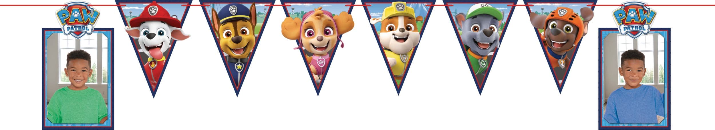 Nickelodeon PAW Patrol DIY Customizable Photo Hanging Garland Banner Decoration, Multi-Coloured, 12-in, for Birthday Party