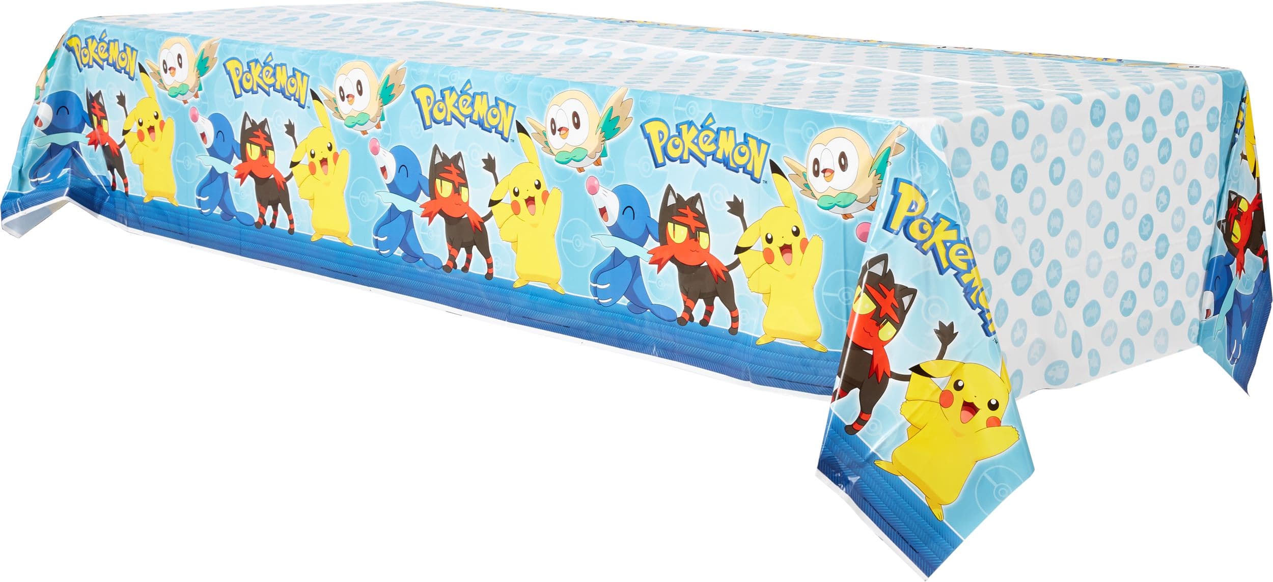 Nintendo Pokémon Rectangle Plastic Reusable Table Cover, Blue/Yellow, 54x96-in, for Birthday Party