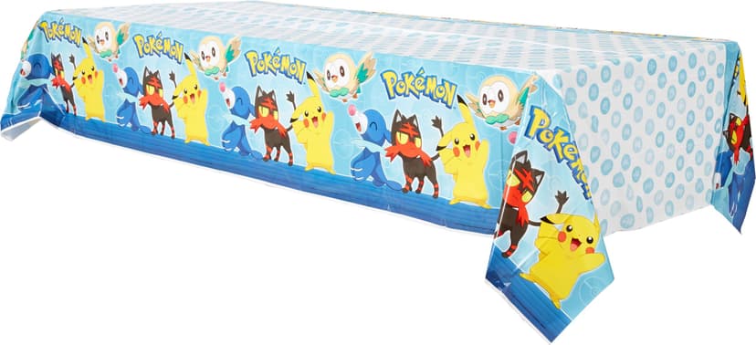 Nintendo Pokémon Rectangle Plastic Reusable Table Cover, Blue/Yellow, 54x96-in, for Birthday Party
