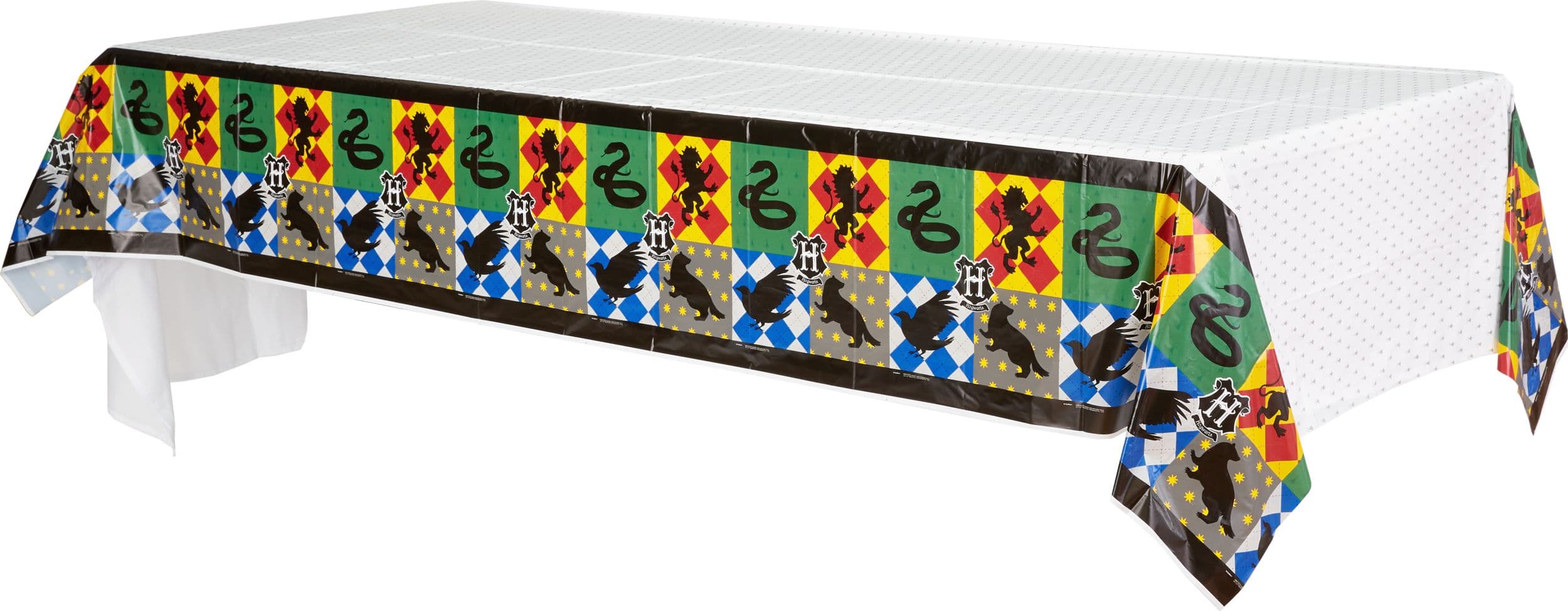 Harry Potter Rectangle Plastic Reusable Table Cover, Green/Yellow/Red/Blue, 54x96-in, for Birthday Party