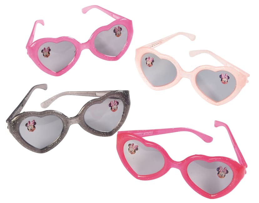 Disney Minnie Mouse Heart-Shaped Glitter Sunglasses, Pink/Black, One Size, 8-pk, Wearable Accessories for Birthdays