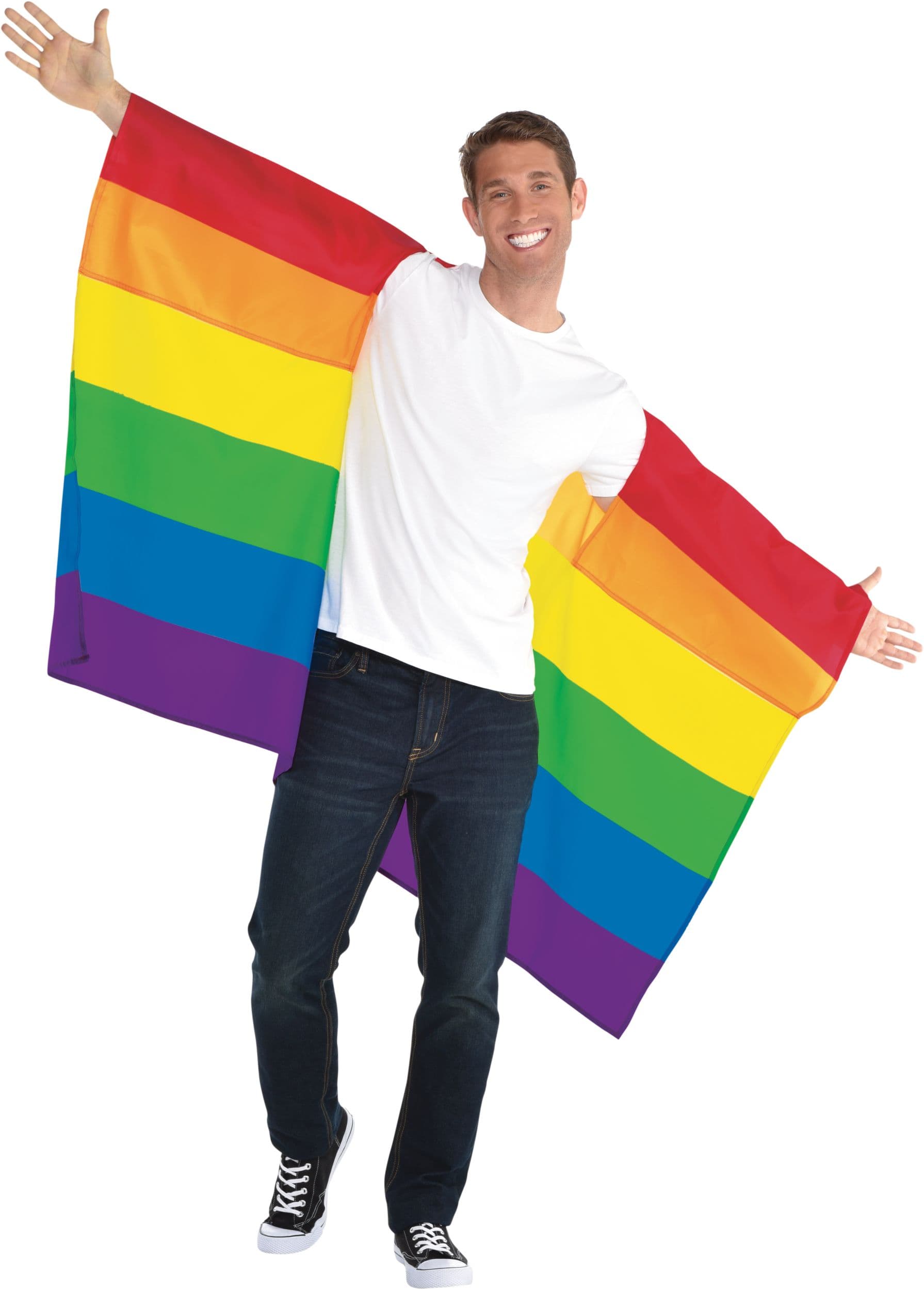 Adult Rainbow Body Flag Costume, Multi-Coloured, One Size, for Pride
