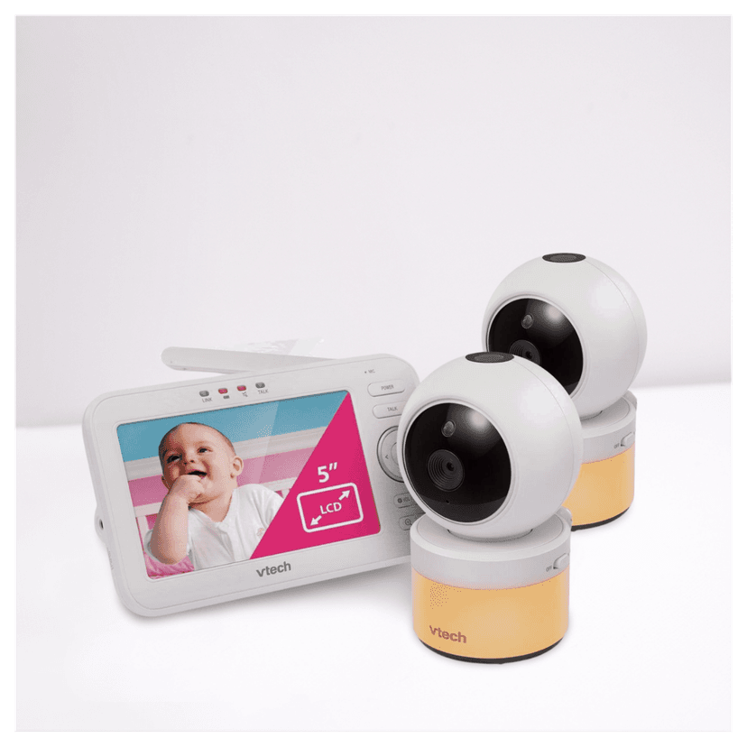 VTech 5” Dual-Camera Video Baby Monitor with Remote Pan, Tilt & Zoom, and Night Light Features