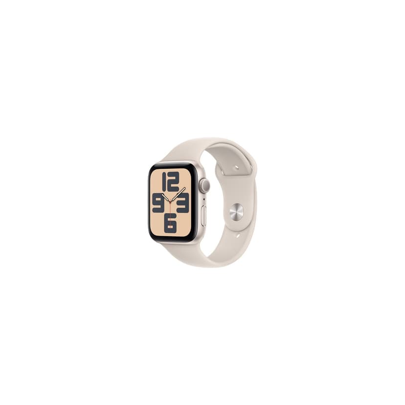 Refurbished (Fair) - Apple Watch SE (GPS) 44mm Starlight Aluminum Case with Starlight Sport Band - Medium / Large