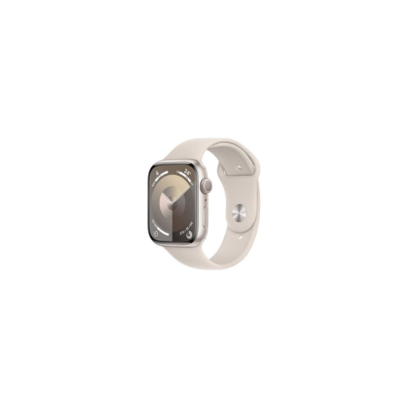 Refurbished (Good) - Apple Watch Series 9 (GPS) 45mm Starlight Aluminium Case with Starlight Sport Band - Medium / Large