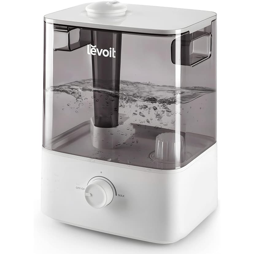 LEVOIT Humidifier for Bedroom Large Room, 6L Top Fill Cool Mist Humidifiers Plants, Baby, Lasts Up to 60h, Quiet Operation, Automatic Shut-Off, Grey (Classic 300)