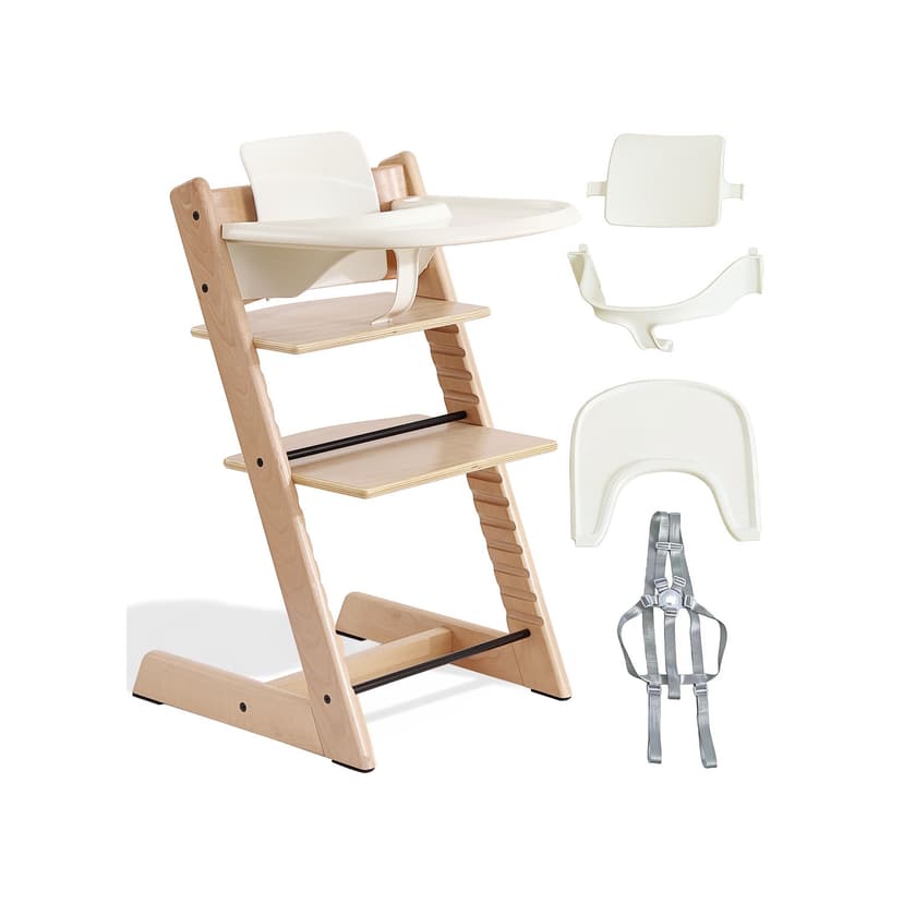 MotionGrey Blessy Wooden High Chair with Tray. The Perfect Adjustable Baby Highchair Solution for Your Babies and Toddlers or as a Dining Chair. (6 Months up to 250 Lb) - Wood