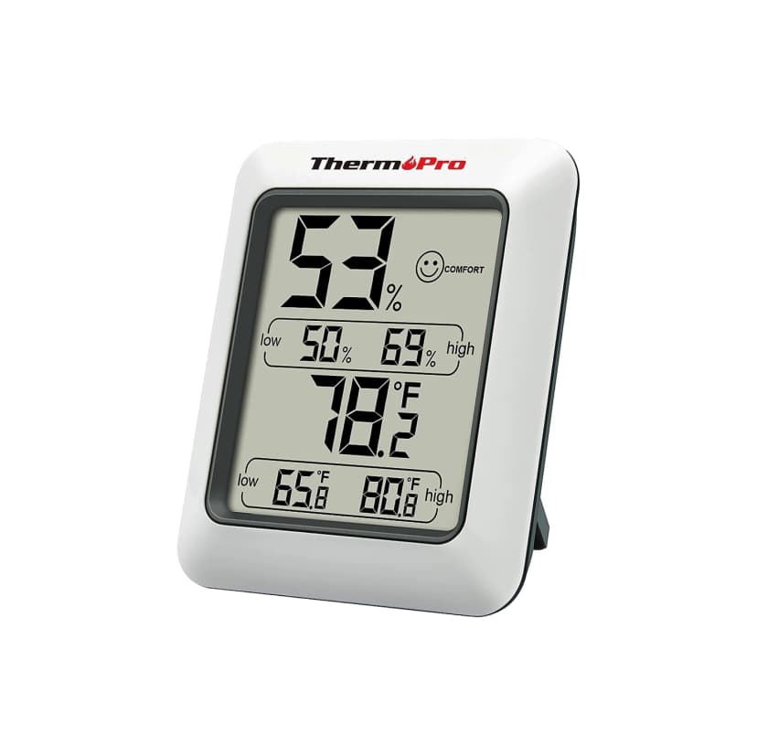 TP50 Digital Hygrometer Indoor Thermometer with Max/Min Records Room Thermometer and Humidity Monitor with Large LCD Display Humidity Meter for Baby
