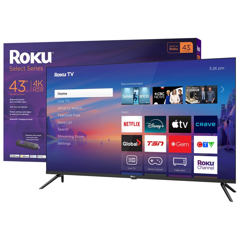 Roku Select Series 43" 4K UHD HDR LED Roku Smart TV (43R4C5CA) - 2025 - Only at Best Buy