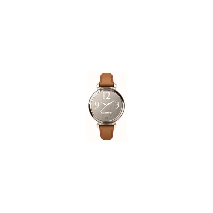 Refurbished (Good) - Garmin Lily 2 Classic Bluetooth Smartwatch - Cream Gold with Tan Leather Band