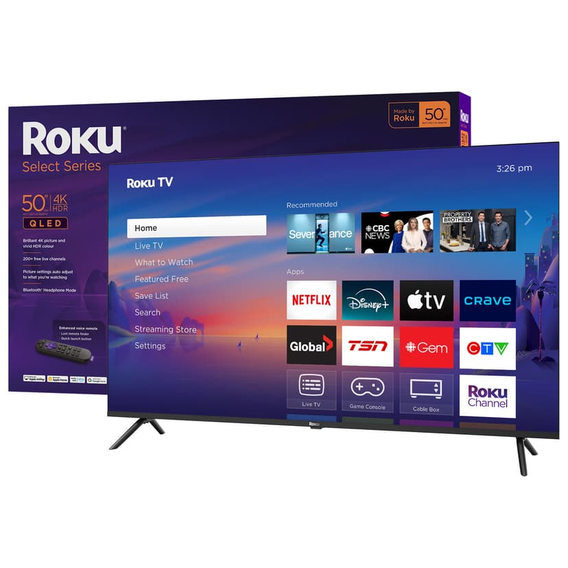 Roku Select Series 50" 4K UHD HDR10 QLED Dolby Audio Roku OS Smart TV (50R5C5CA) - 2025 - Great for Streaming - Only at Best Buy