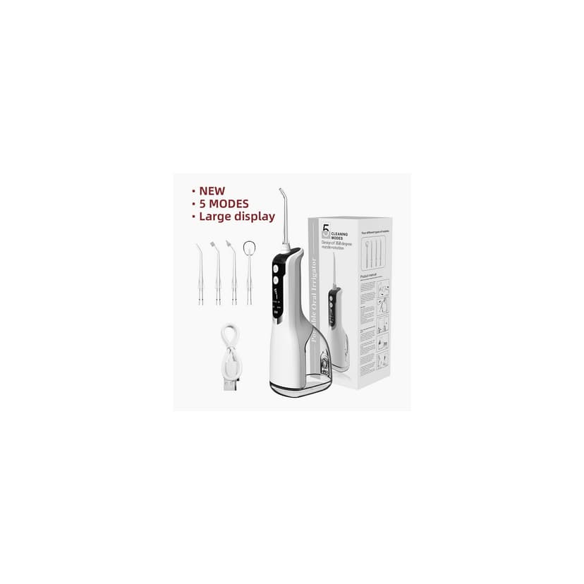 Advanced Electric Water Flosser - Home & Travel Teeth Whitening System with 4 Replacement Nozzles