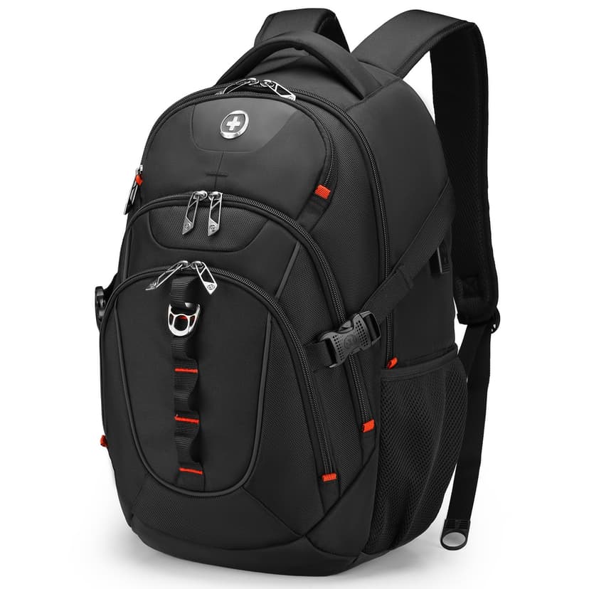 Swissdigital Vector School Backpack – 17" Laptop Bag, USB Charging, SDD Finder, RFID Protection, Reflective Trim, Add-A-Bag System
