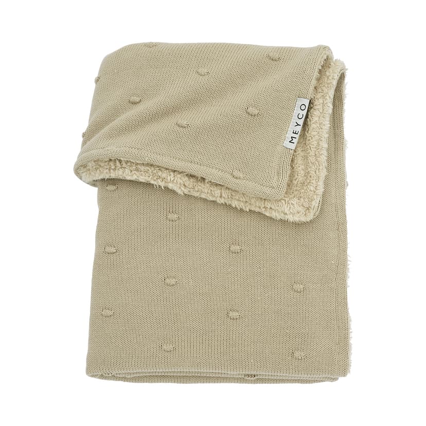 Mini Knots teddy crib bed blanket - Sand - 75x100cm